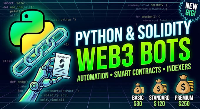 write custom smart contracts and web3 python bots