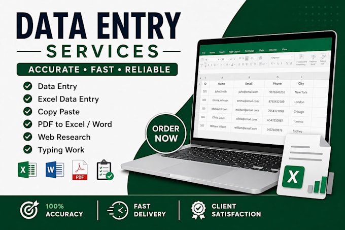 do accurate data entry, copy paste and typing work
