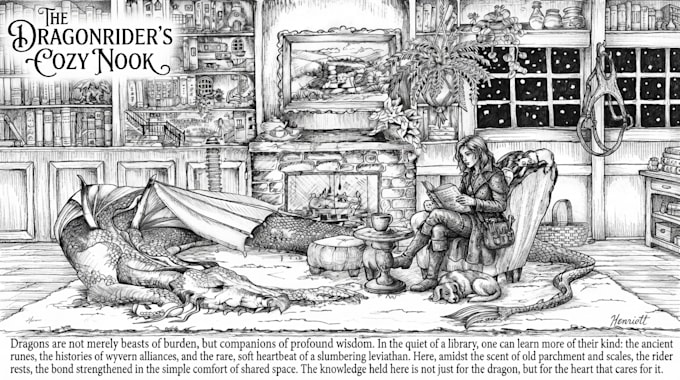 create free hand illustration fantasy with pen and ink