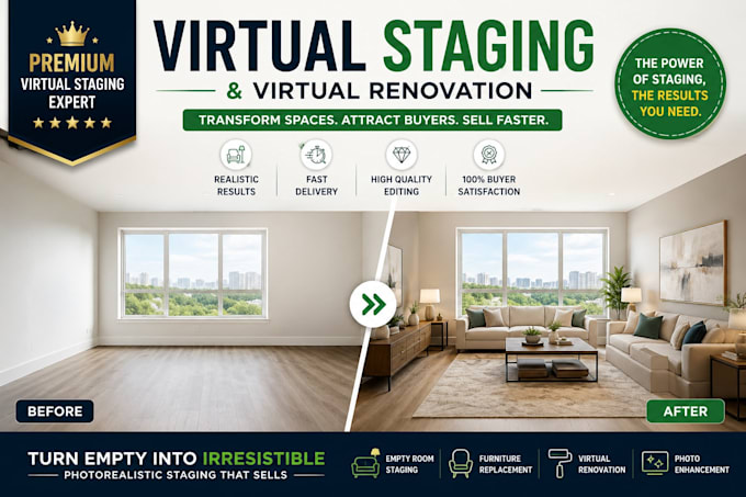 do virtual staging and virtual renovation for your listing