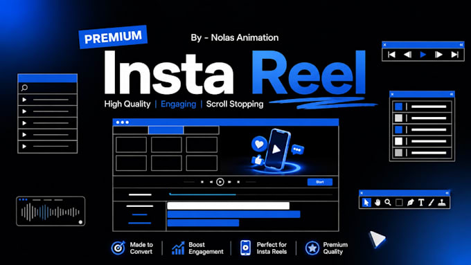 create custom 2d animated reels for trading and fintech