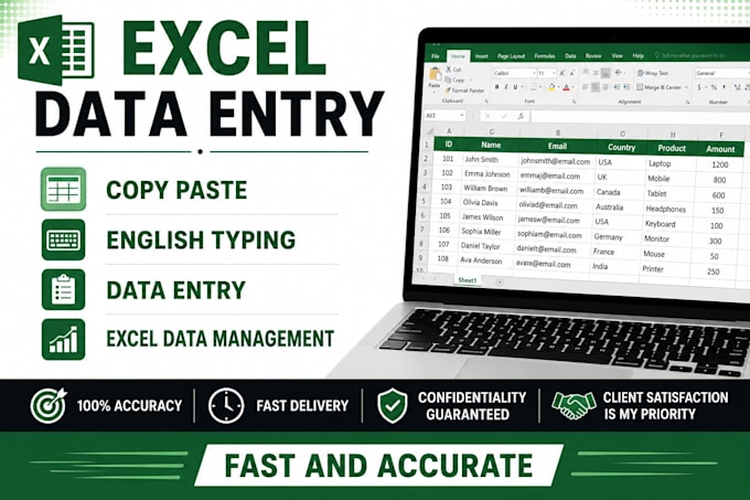do excel data entry, copy paste and google sheets work