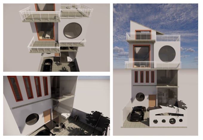 create photorealistic 3d exterior rendering and walkthrough