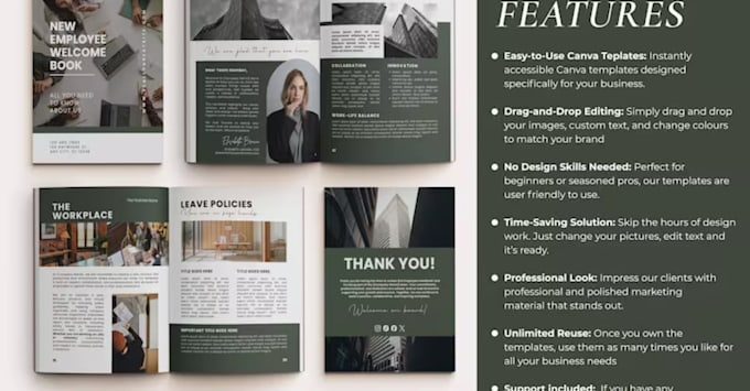 create client welcome packet, job pitch deck, event booklet, onboarding guide