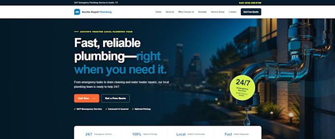 design a modern business landing page