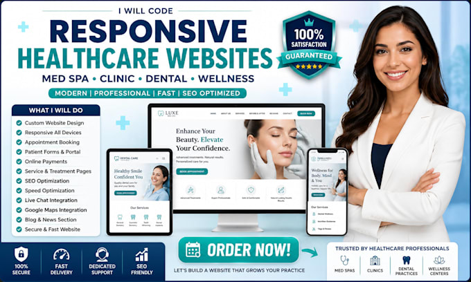 code responsive med spa, clinic, dental, wellness websites