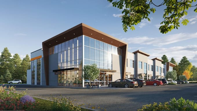 redesign interior layout drawing, 3d exterior render, commercial house building