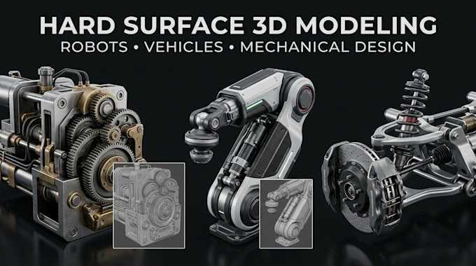 create professional hard surface 3d models for robots vehicles and products