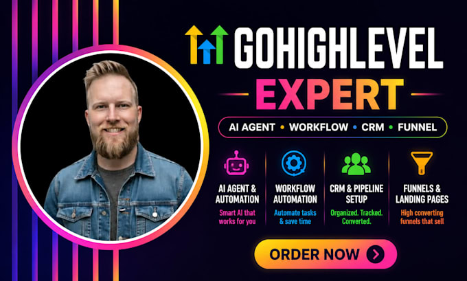 build gohighlevel ai agent, workflow, CRM and funnel automation