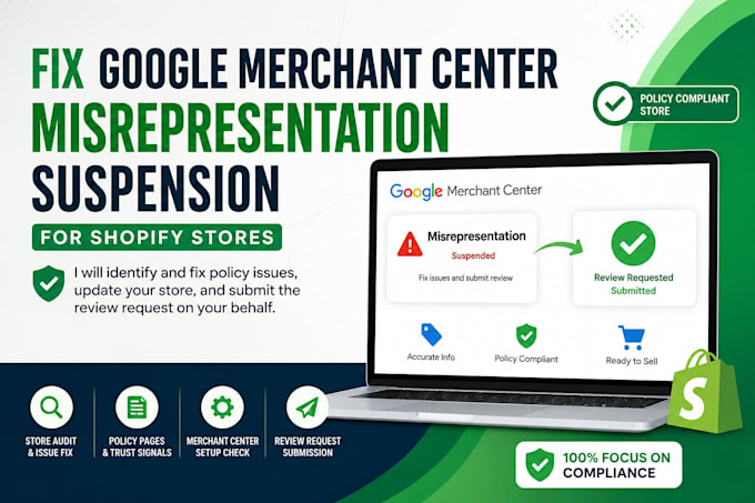fix google merchant center misrepresentation for shopify stores