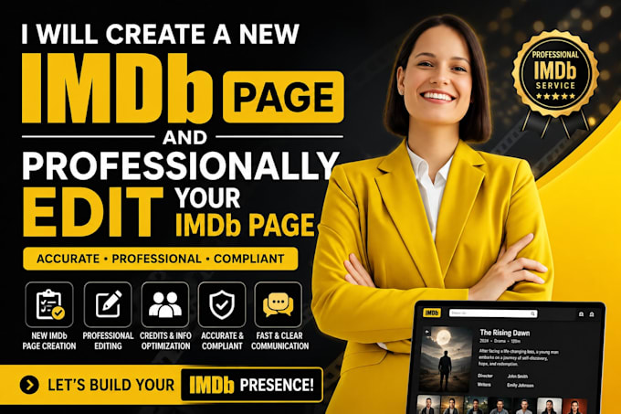 create a new imdb page and professionally edit your imdb page