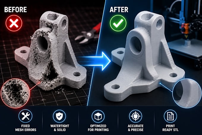 repair, fix, and make your stl file 3d print ready