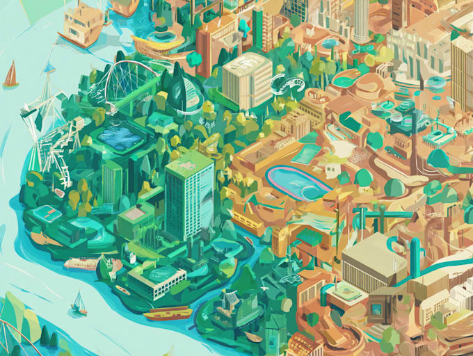 make fantasy map illustration for , novels and games