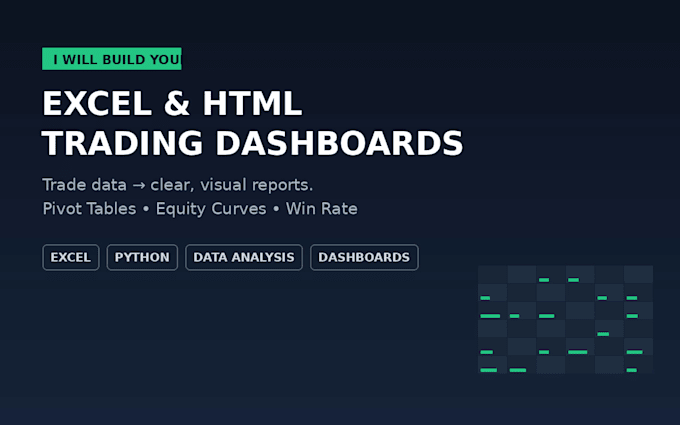 build an excel or html dashboard for your trading results