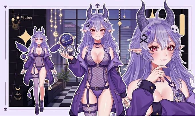 create custom anime live2d vtuber model avatar and rig for twitch and youtube