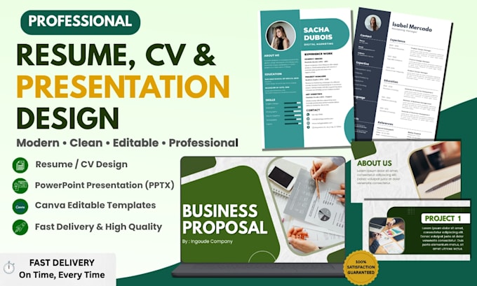 create resume CV and powerpoint presentation