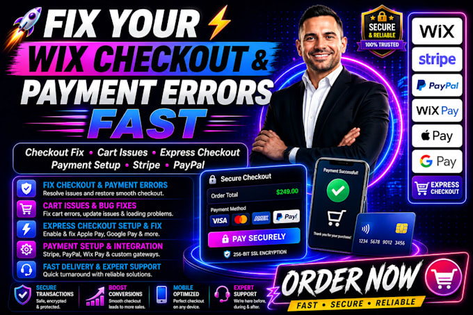 do wix checkout payment bug error fix wix cart express checkout button fix setup