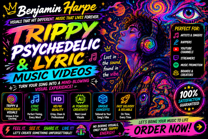 make animated trippy psychedelic and lyric music videos