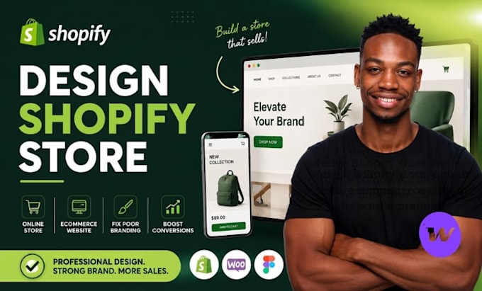 design shopify dropshipping online store, ecommerce website, fix poor branding