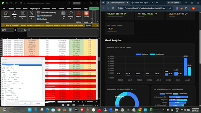 build a python and  HTML tool to summarize your excel sheets into instant repo