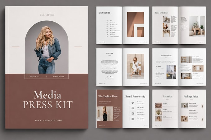 design clickable epk, media kit, press kit, one sheet and author website