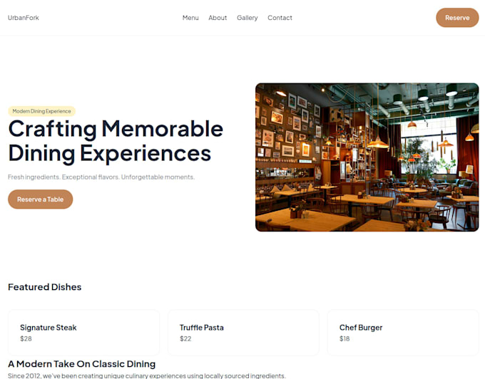 do a simple but modern webpage