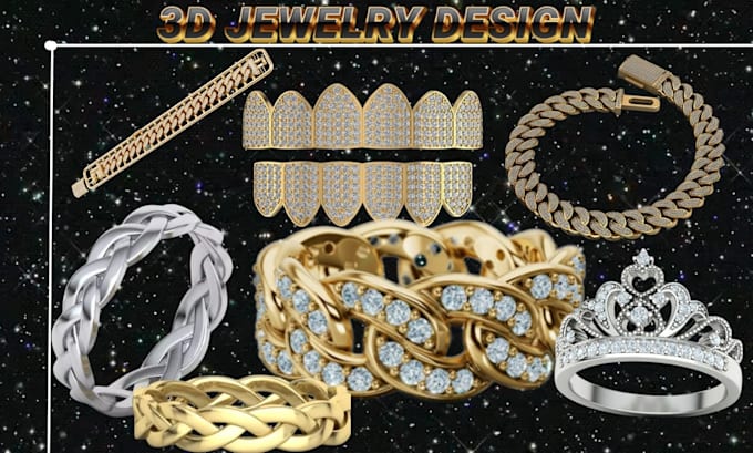 3d cad jewelry design, 3d ring, fivem cuban chain, 3d pendant bracelet, 3d crown
