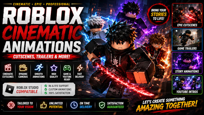 create cinematic roblox animations, cutscenes, and trailers