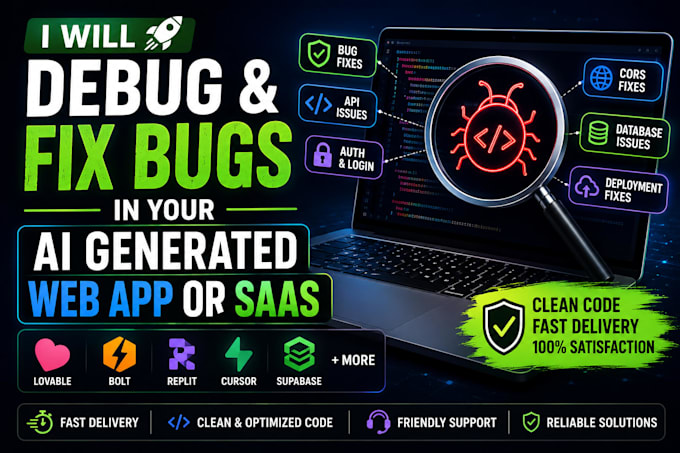 fix bugs in your ai generated web app or saas