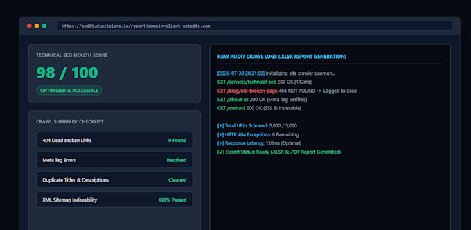 fix broken links with a technical SEO site audit report