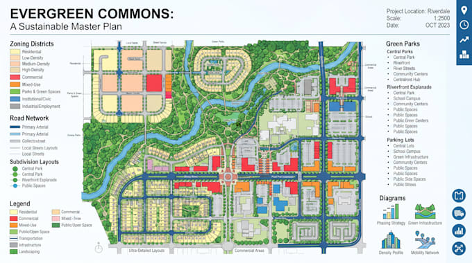 create professional urban planning zoning and subdivision master plan