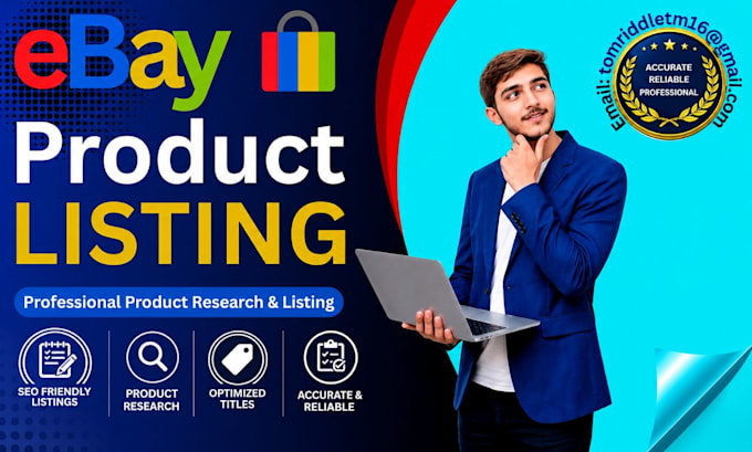 do ebay product listing and product research