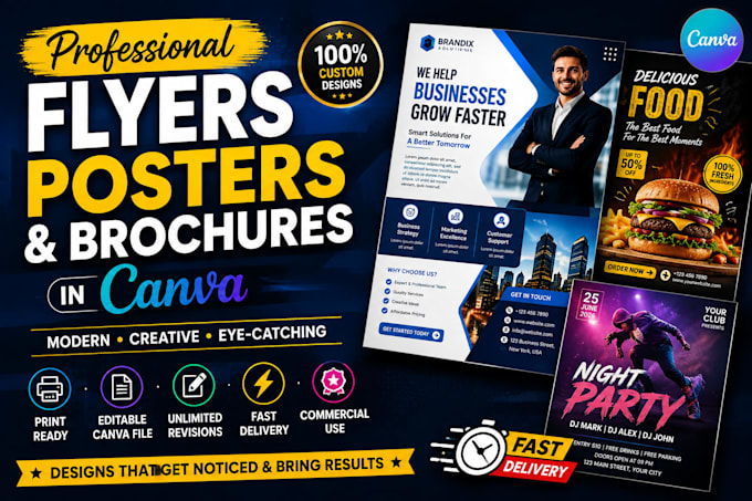 design professional flyers posters and brochures in canva
