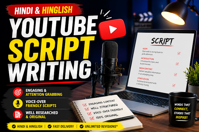 write engaging hindi and hinglish youtube video scripts
