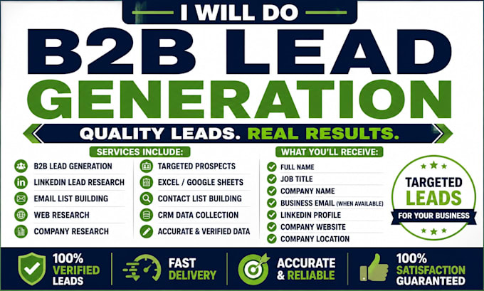 do b2b lead generation and linkedin leads ,email list building