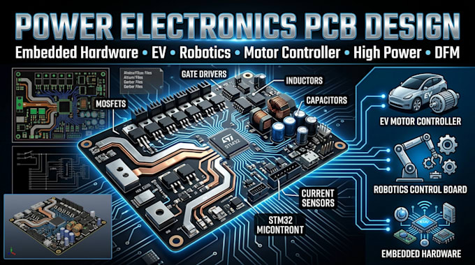 design power electronics pcb and embedded hardware for ev and robotics