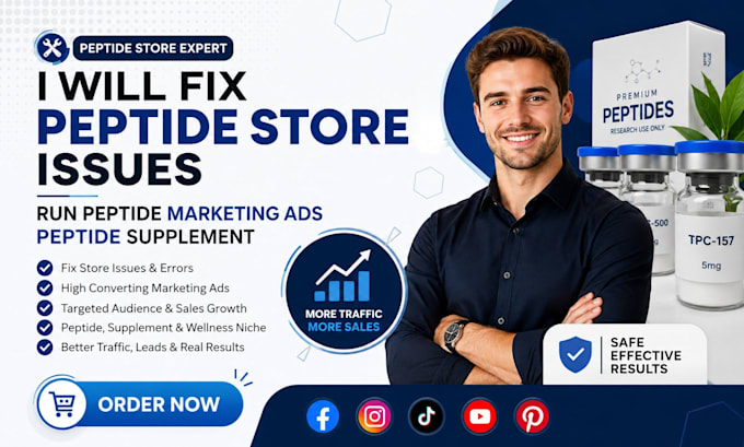 fix peptide store issue run peptide marketing ads peptide supplement