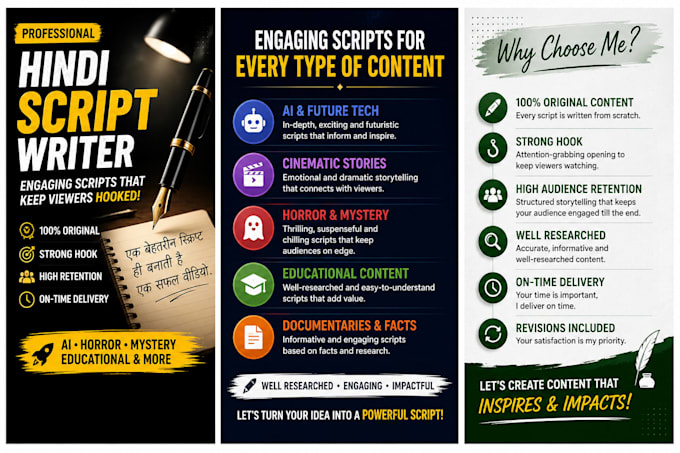write engaging hindi youtube scripts for any niche