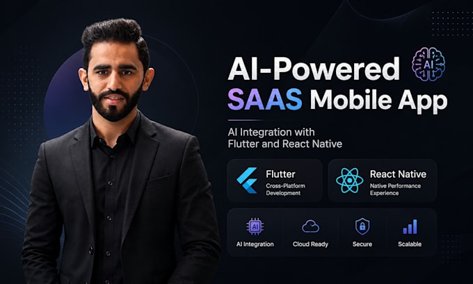 construct an ai powered saas mobile app with flutter or react native