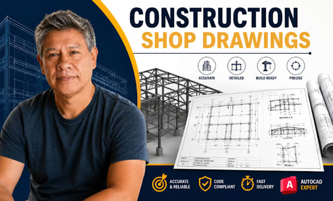 construction shop drawing, structural detail drawing, autocad drafting cad