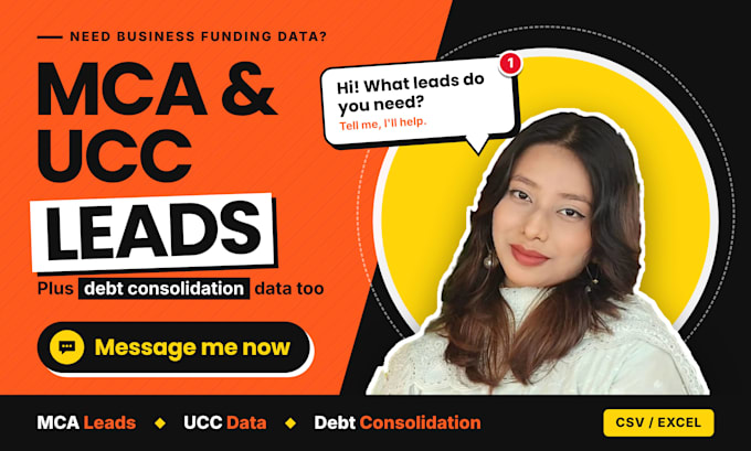 provide mca ucc leads and debt consolidation data