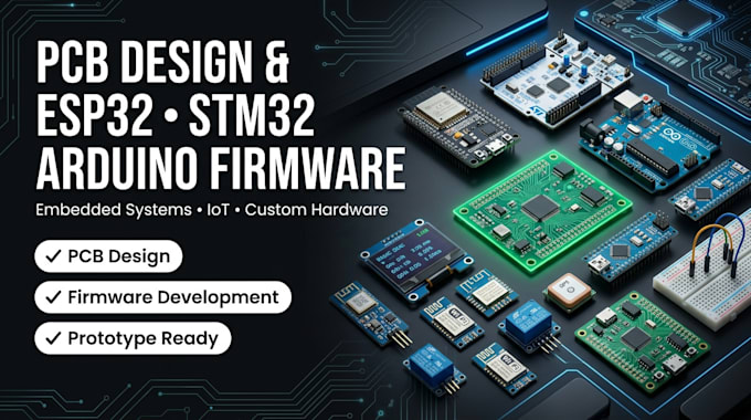design pcb and develop esp32, stm32 and arduino firmware
