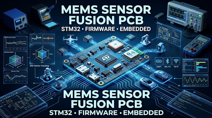 design mems sensor fusion pcb, stm32 firmware and embedded systems