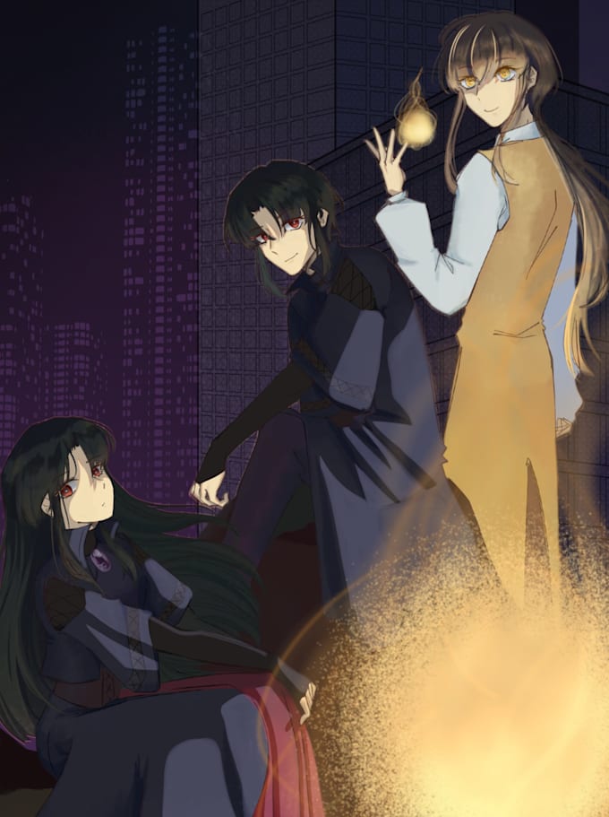 draw wholesome anime illustrations of your characters