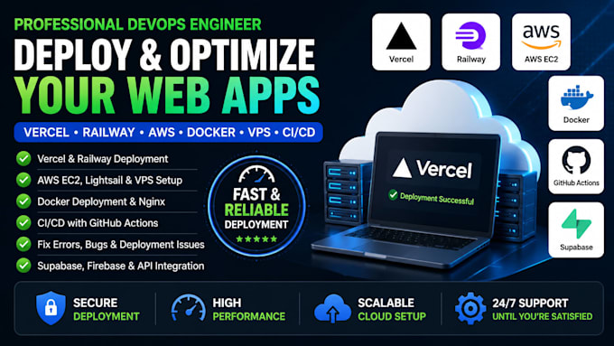 be devops engineer for railway AWS ec2 lightsail docker vps cicd vercel