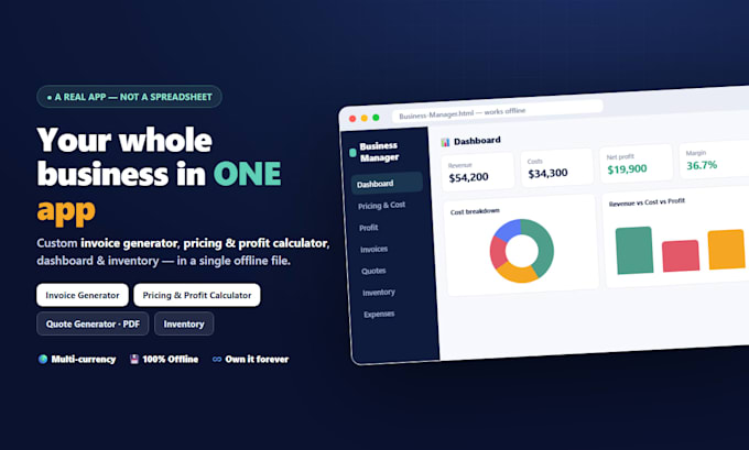 build a custom invoice generator and pricing calculator business app
