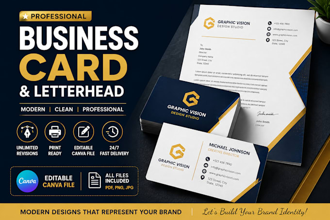 design professional business card and letterhead