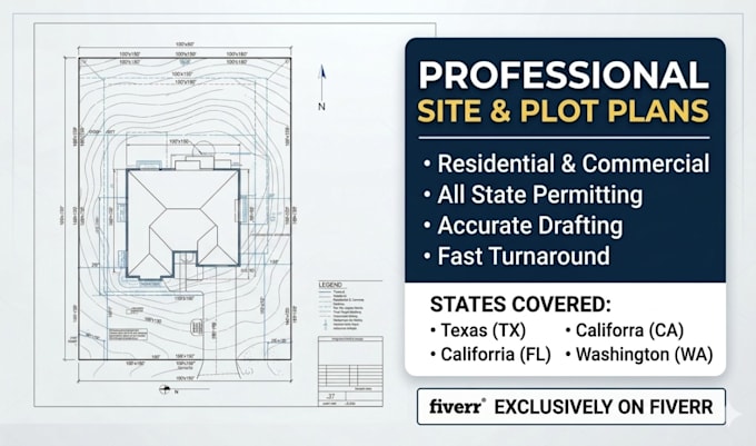 create property site plan plot plan for tx fl ca washington permit