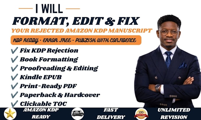 format, edit, and fix your rejected amazon KDP manuscript