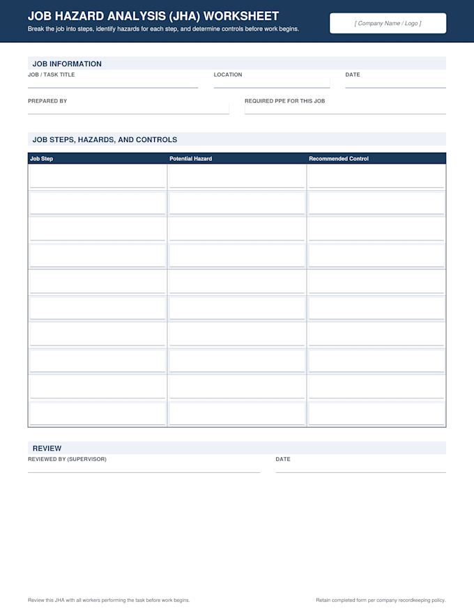 create bilingual jha jsa pretask plans